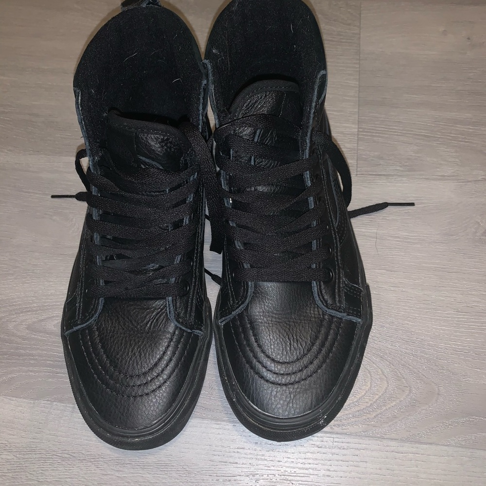 Leather high top vans old skool
